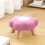 Round Flower Mini Stool Wooden Legs 1 Piece 3