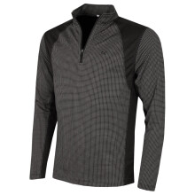 (XL, Black) Calvin Klein Mens 2026 Micro Grid CK 1/2 Zip Mid Layer Baselayer