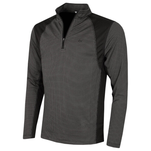 Calvin Klein (XL, Black) Calvin Klein Mens 2026 Micro Grid CK 1/2 Zip Mid Layer Baselayer