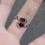 Adjustable Irregular Red Crystal Glass Heart Ring for Women 6