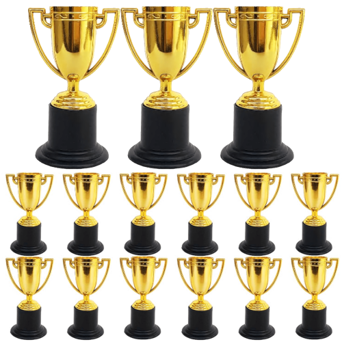 Mini Trophy Cups Gold 24 Pack