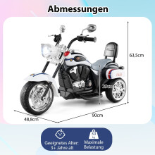 6V elektrisk polismotorcykel för barn, justerbara lampor och ljud