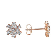 Snow Stud Earrings for Women Gold Plated with Austrian