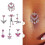 Zirconia Pink Butterfly Belly Button Ring 1 Piece 2