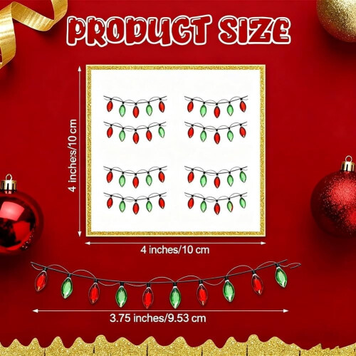 Christmas Lights Stickers 32 pcs Red Green Dimensional 2