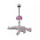 Zirconia Pink Butterfly Belly Button Ring 1 Piece 8