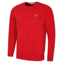 (L, Red) Calvin Klein Mens 2026 Durable Comfort Crew Neck Tour Golf Sweater