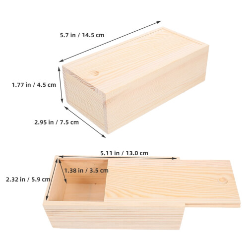 Pine Wooden Crate with Lid 2 pcs Moisture-Resistant 1