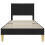 VidaXL vidaXL Bed Frame with Headboard Black 90 x 190 cm Fabric 3