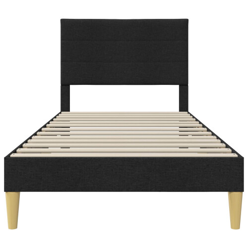 VidaXL vidaXL Bed Frame with Headboard Black 90 x 190 cm Fabric 2