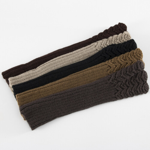 Women's Cable Knit Winter Gloves Fingerless with Thumb Hole 2