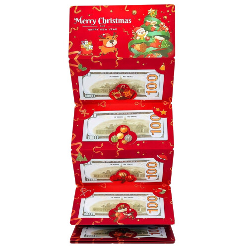 Christmas Red Envelope Set - 10 Cards with Money Box