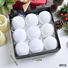 Black Velvet Christmas Ornaments 80mm 9-Pack
