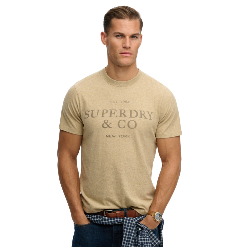 Superdry Men's Beige T-Shirt 1954 Company Relaxed - Image 2