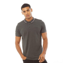 (M, Charcoal) Bench Mens Gruff Short Sleeve Twin Tipped Polo Shirt