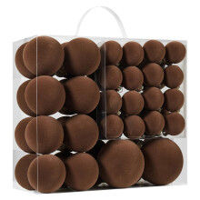 Velvet Christmas Balls Brown 46 Pcs
