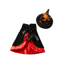 Halloween Dog Cape and Hat Set Pumpkin Star Spider Small