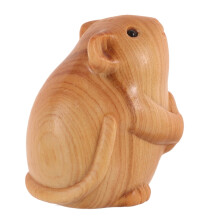 Wooden Hamster Statue Decorative 4.5 x 4 x 3.3 cm Light