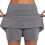 Women's Gray Mid-Waist Solid Skort with Pockets 1