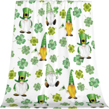 Clover Gnome Green Shamrock Throw Blanket 50x60 inch