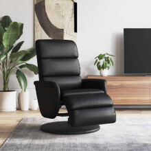 vidaXL Relaxsessel mit Fußteil Schwarz Kunstleder