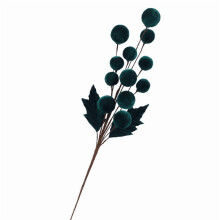 Velvet Ball Ornaments with Branches Green 12pcs