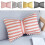 Striped Wool Decorative Pillow with Bow 19.6x13 Inch 1