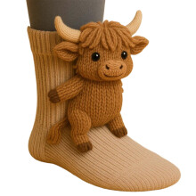 Christmas Hand-Holding Socks Mid-Calf Unisex Animal Design