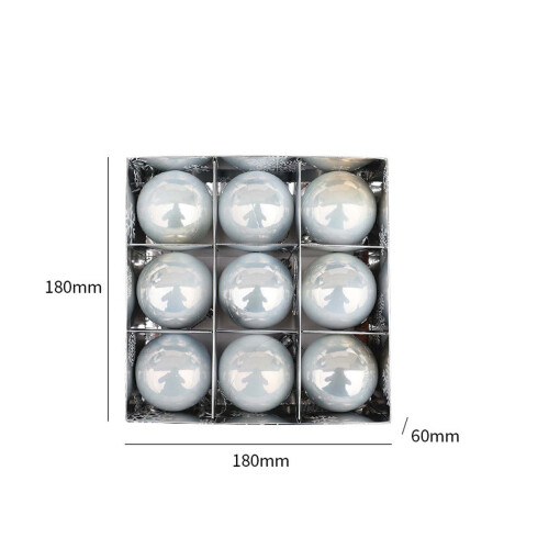 Plastic Pearl Christmas Ornaments 6 pcs Silver Decorations 2