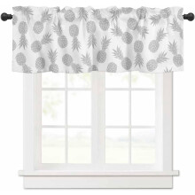 Valance Curtain Topper Silver Pineapple Texture Rod Pocket