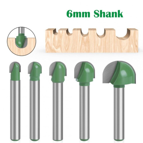 Tungsten Steel Round Nose Semicircle Router Bit 5 Pcs 1