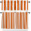 Burnt Orange and White Striped Kitchen Curtains Set 24 inch 1