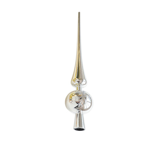 Christmas Tree Topper Vintage Spherical Silver 11 inch 1