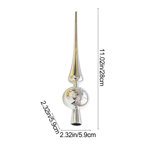 Christmas Tree Topper Vintage Spherical Silver 11 inch 2