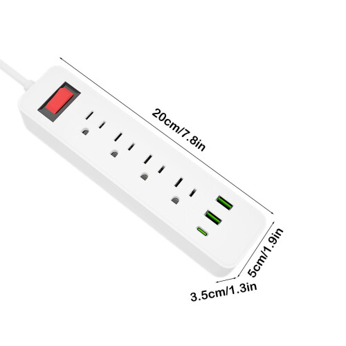 Power Strip with 78.7-Inch Cord and Multiple USB Outlets 2