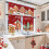 Christmas Kitchen Curtains and Valances Set Red Gingerbread 7