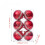 Christmas Balls Red Silver Shatterproof Plastic 6pcs 3
