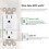 White GFCI Outlet 15A 2-Pack with LED Indicator and Wall 4
