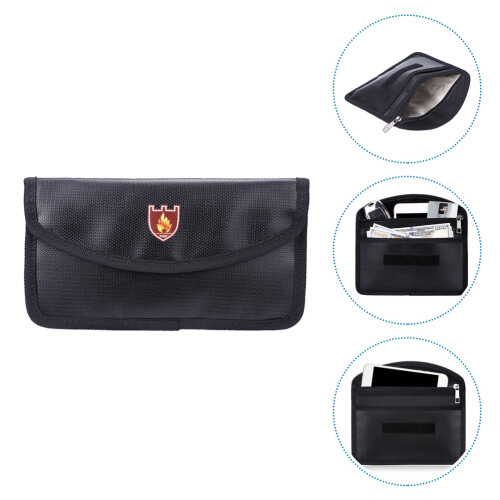 Fireproof Document Bag Black 1 Pack 8.3 x 4.5 Inches 2