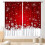 Christmas Kitchen Curtains Red White Snowflakes 2 Panels 1