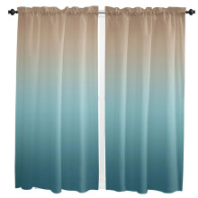Teal Brown Gradient Curtains for Cabinet Doors and Windows