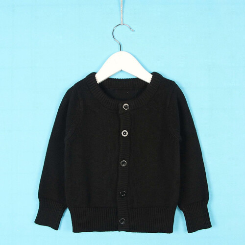 Girls Uniform Sweater Casual Round Neck Button Down 1