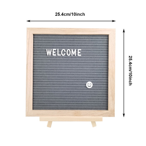 BE-TOOL Wooden Felt Letter Board 10x10 inch White 1