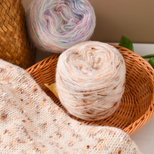 Multicolored Crochet Yarn Roll Brown Blended 100g 1