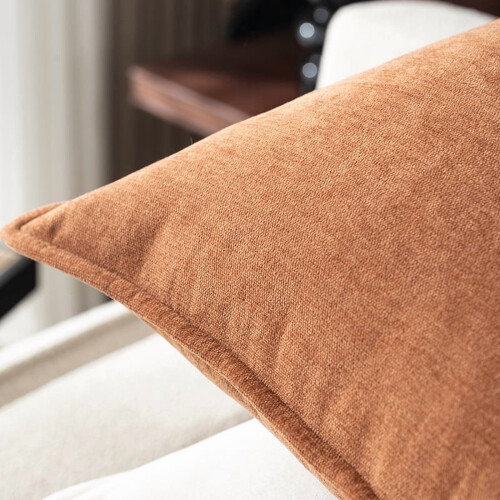 Chenille Throw Pillow Light Grey 40x40cm PP Cotton Filling 2