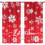 Christmas Curtains 2 Panel Red White Floral Snowflake 84x63 3
