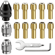 Multi Chuck Set Brass Collet Kit 15 pcs 0.8-3.2 mm