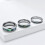 Unisex tungsten steel ring with abalone shell opal inlay 4 5