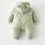 Puffer Jacket for Toddlers Solid Green Hooded Zip-Up 6 3