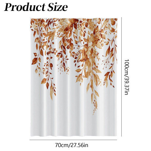 Fall Leaves Kitchen Curtains Orange Eucalyptus Tier Set 2
